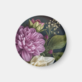 Dark Vintage Flowers Magneet