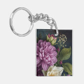 Dark Vintage Flowers Sleutelhanger (Voorkant Links)