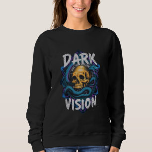 Dark Vision Skull Skeleton Head met Snake Trui