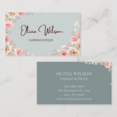 Dark Waterverf Floral Visitekaartje (Voorkant / Achterkant)