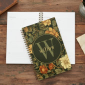  Dark William Morris Floral Monogram Planner