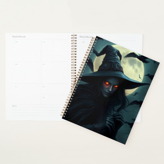 Dark Witch Halloween Planner | Gothic Aesthetic (Devant avec enveloppe)