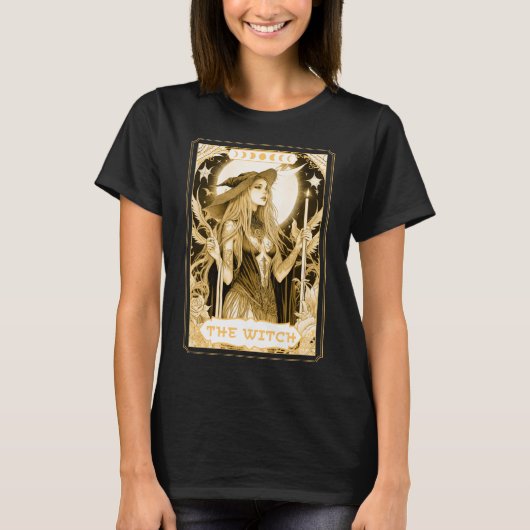 Dark Witch Tarot Kaart Magic Boho Mystic Celestial T-shirt (Voorkant)