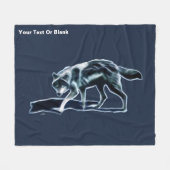 Dark Wolf Fleece Deken (Voorkant (Horizontaal))