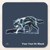 Dark Wolf Vierkante Kartonnen Onderzetter (Voorkant)