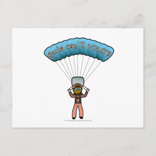 Dark Woman Sky Diving Briefkaart