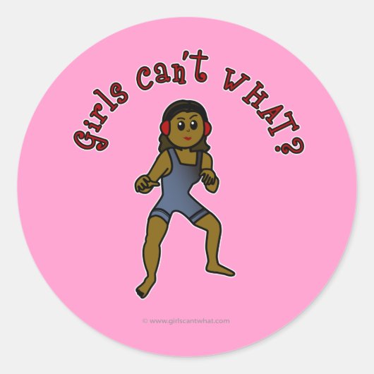 Dark Womens Wrestling Ronde Sticker (Voorkant)