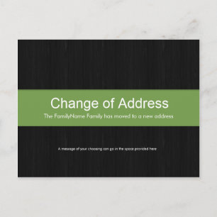 Dark Wood & Green Change of Address Briefkaart