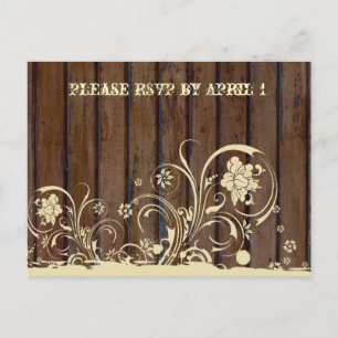 Dark Wood RSVP-Briefkaart Uitnodiging Briefkaart
