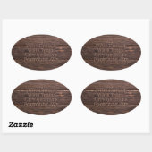 Dark Wooden effect Sticker adreslabel, (Vel)