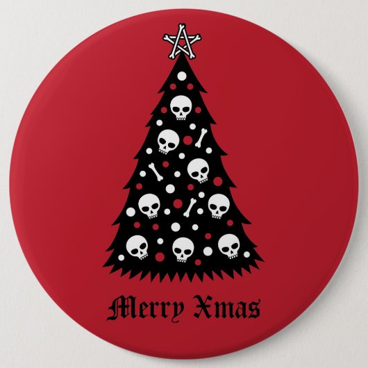 Dark Xmas-structuur Ronde Button 6,0 Cm (Voorkant)