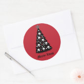 Dark Xmas-structuur Ronde Sticker (Envelop)