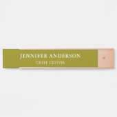 Dark Yellow Professional Modern Plain Minimalist Deurbordje (Voorkant)