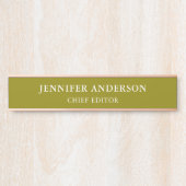 Dark Yellow Professional Modern Plain Minimalist Deurbordje (Voorkant)