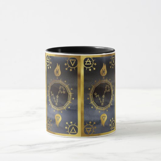 Dark Zodiac Alchemy: Vissen Zwart & Goud Mok (Midden)