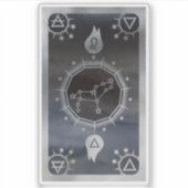 Dark Zodiac Astrology: Leo Black & Silver Sticker (Voorkant)