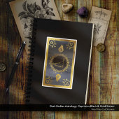 Dark Zodiac Astrology: Steenbok Zwart & Goud Sticker
