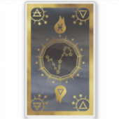 Dark Zodiac Astrology: Vissen zwart en goud Sticker (Voorkant)