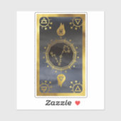 Dark Zodiac Astrology: Vissen zwart en goud Sticker (Vel)