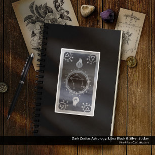 Dark Zodiac Astrology: Weegschaal Zwart & Zilver Sticker