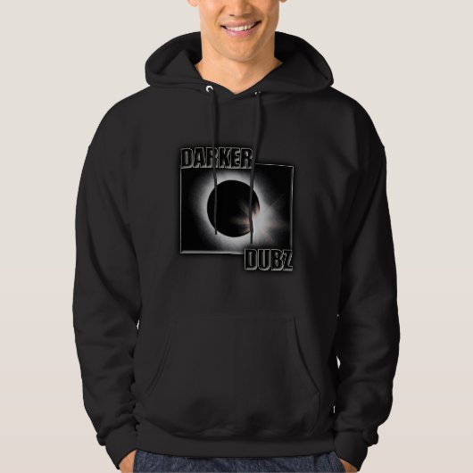 DARKER DUBZ zwart en wit Dubstep Dub Hoodie (Voorkant)