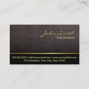 Darker Leather Texture Web Design Visitekaartje