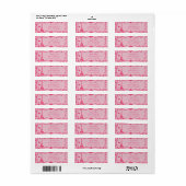 Darker Pink Raspberry Damask  Eiffeltoren Etiket (Full Sheet)