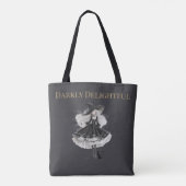 Darkly Delightful – Gothic Witch & Cat Tote Bag (Dos)