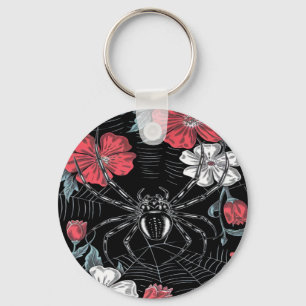 Darkly Romantic Spider Floral Sleutelhanger