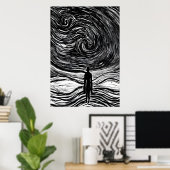 Darkness van het universum | AI Art Poster (Thuiskantoor)