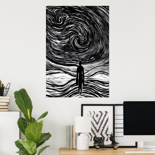 Darkness van het universum | AI Art Poster (Thuiskantoor)