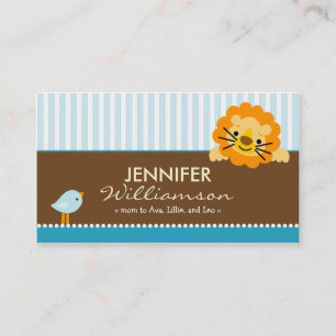 Darling Aqua Lion & Birdie Mammie Calling Card Contactkaartje