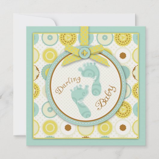 Darling Baby Toes Invitation Square Kaart (Voorkant)