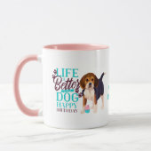 Darling Beagle Dog houdt van MOM Birthday Mok (Links)