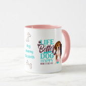 Darling Beagle Dog houdt van MOM Birthday Mok (Voorkant rechts)