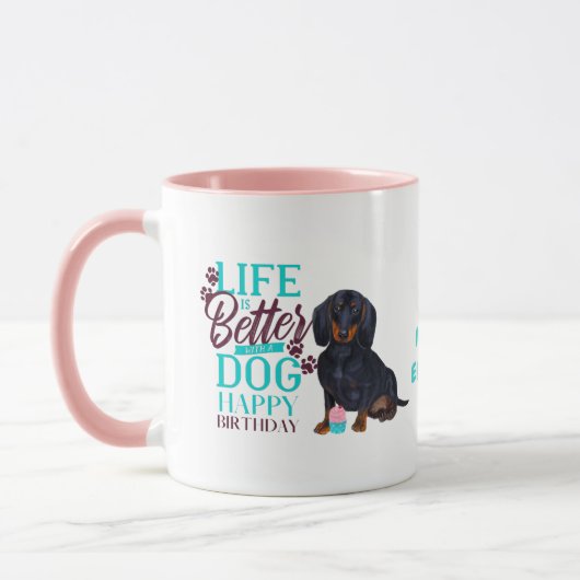 Darling Brown Dachshund Dog houdt van MOM Birthday Mok (Links)