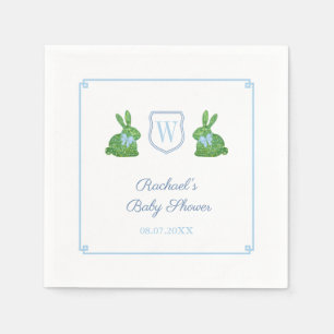 Darling Bunny Monogram Boy Baby shower Brunch Servet