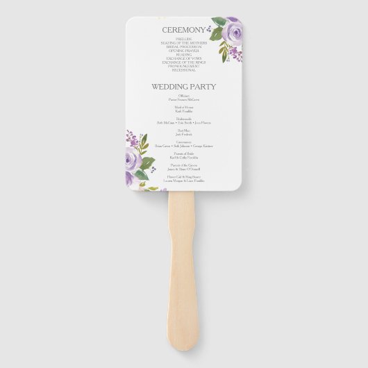 Darling Flora Wedding Programme Fan Handwaaier (Achterkant)