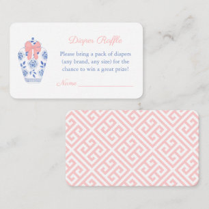 Darling Ginger Jar Girl Baby shower Diaper Raffle Informatiekaartje