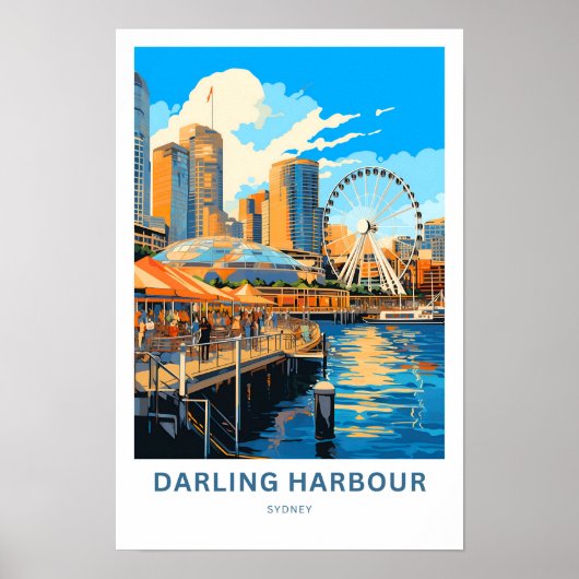 Darling Harbour Sydney Travel Print (Voorkant)