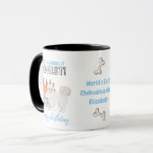 Darling langharige witte chihuahua moeder verjaard mok (Voorkant links)