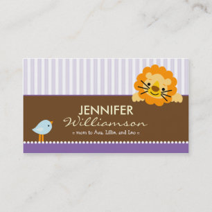 Darling Paars Lion & Birdie Mammie Calling Card Contactkaartje