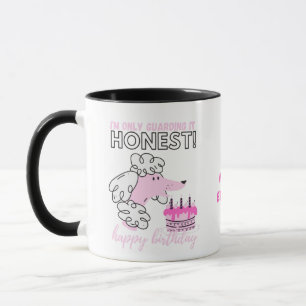 Darling Pink Poodle Dog MOMs Fun Birthday Mok