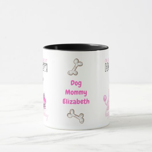 Darling Pink Poodle Dog MOM's Funny Birthday Mok (Midden)
