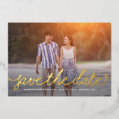Darling Script ECHT FOLIE Save The Date Kaart (Voorkant)