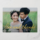 Darling Script REAL FOLIE Foto Hartelijk dank Folie Uitnodiging (Voorkant)