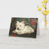 Darling West Highland Terrier denkt aan je Kaart (Gele Bloem)