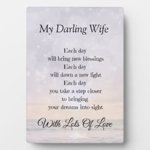Darling Wife Love and Enmoedaar gift Fotoplaat
