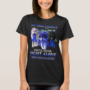 darmkankerwolf vecht nooit alleen t-shirt