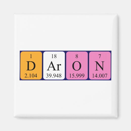 Daron periodieke table name magnet magneet (Voorkant)